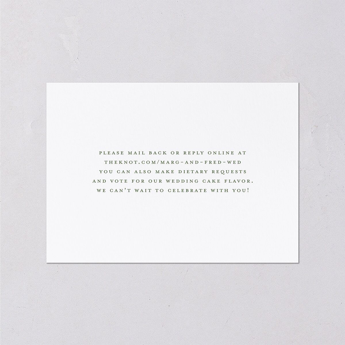 Elegant Rose Crest Wedding Response Cards Deep Olive Signature Standard