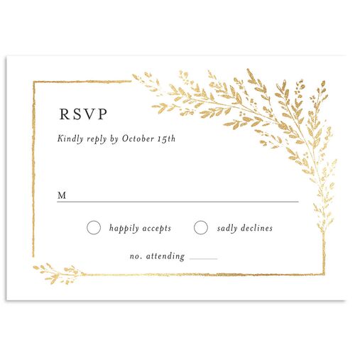 Exquisite Branches Botanical Wedding Response Cards Gold Charcoal Signature Standard