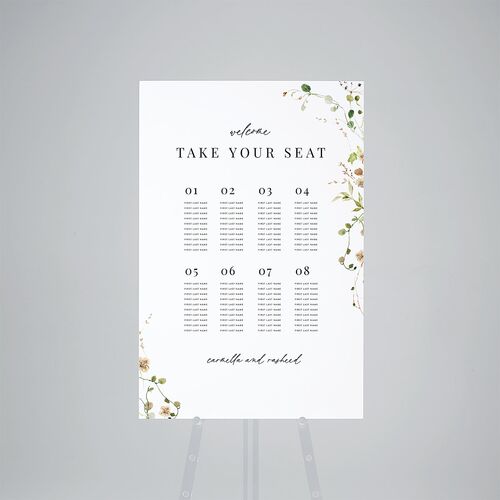 Delicate Wildflower Standard Seating Chart Large Tan Standard Indoor Foam Core L Seating