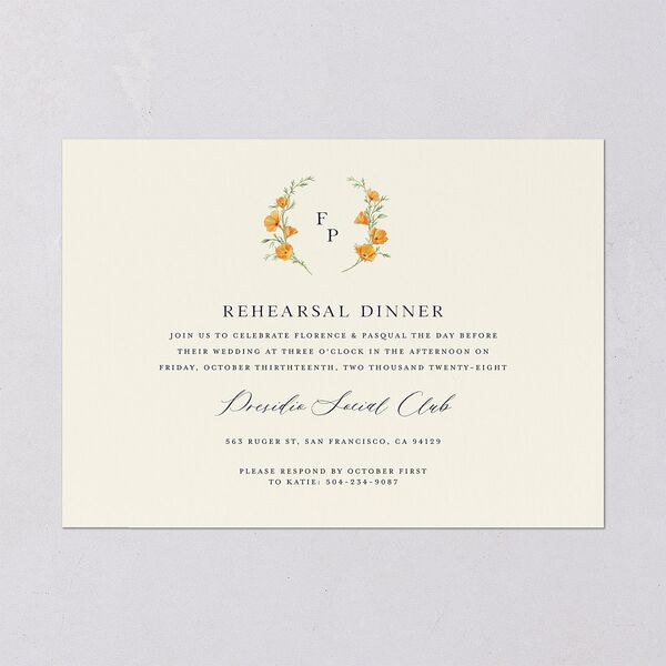 Scenic San Francisco Rehearsal Dinner Invitations Pale Blue Signature Blank Standard