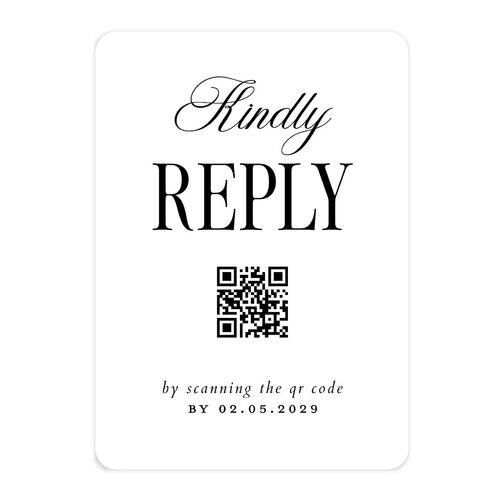 Traditionally Classic QR Code RSVP Cards Licorice Signature Rounded