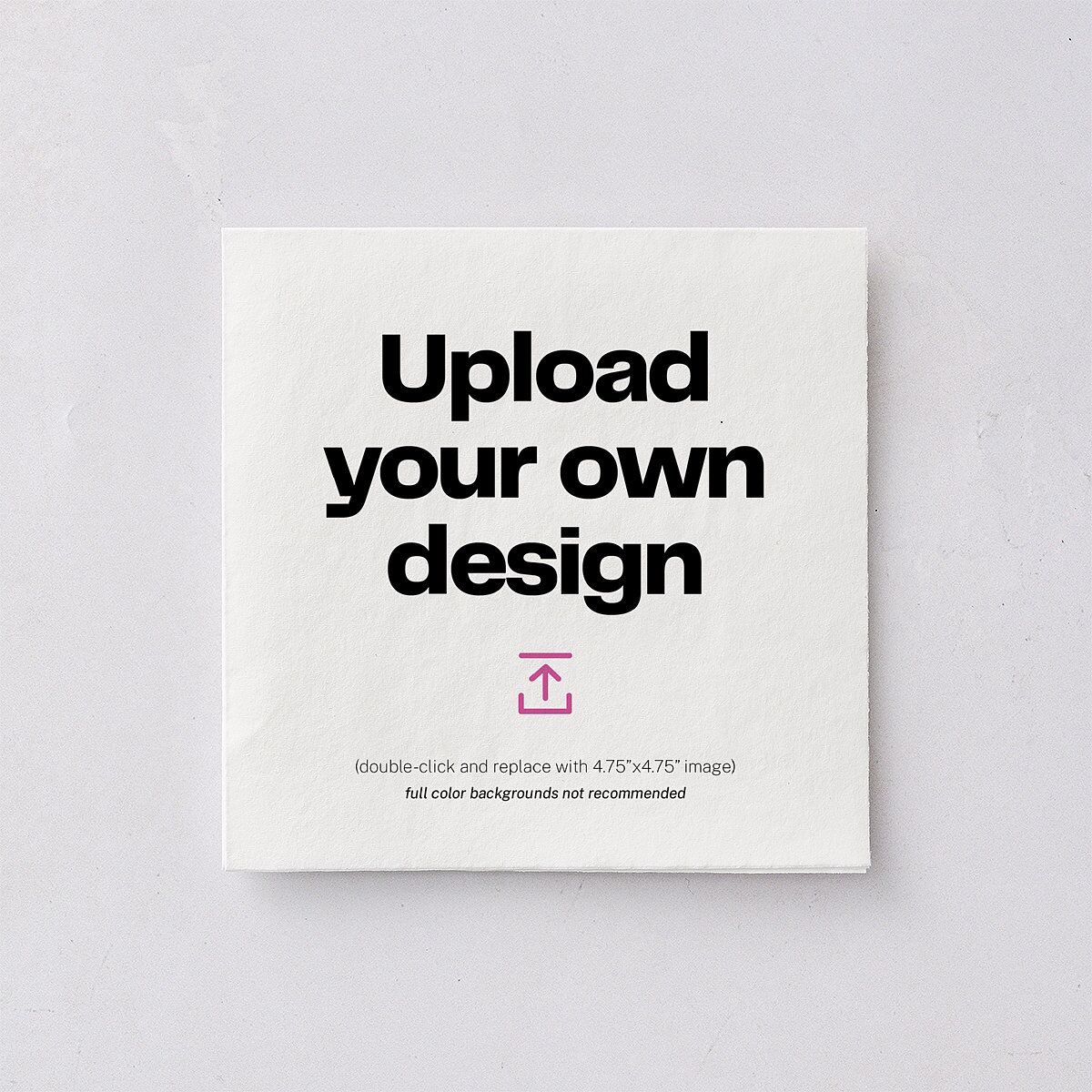 Upload Your Own Design Cocktail Napkins Pure White Napkin Uncoined