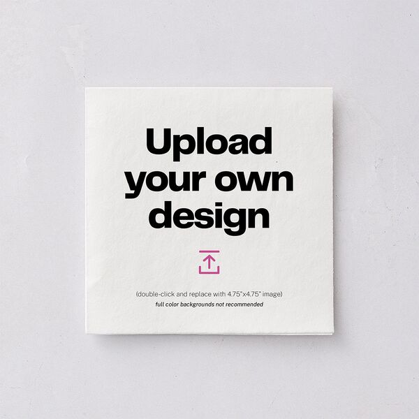 Upload Your Own Design Cocktail Napkins Pure White Napkin Uncoined