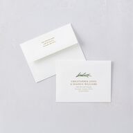Rustic Garland Newlyweds First Christmas Thank You Card Envelopes White Linen Both Recipient and Return Addresses Signature Standard