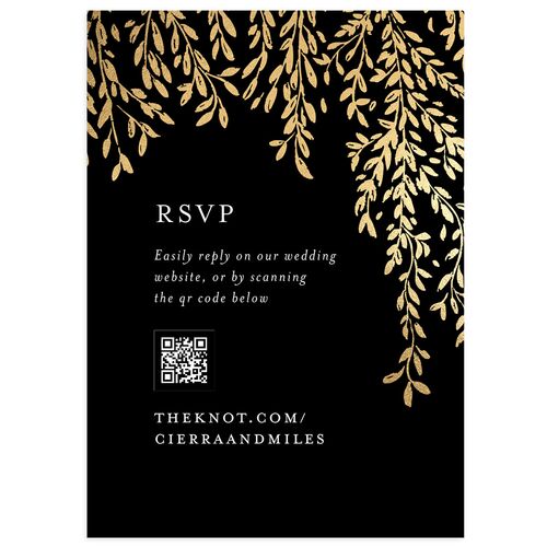 Emerald Forest Foil Wedding Response Cards Gold Midnight Signature Standard