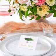 Tropical Leaves Place Cards Scottish Green Signature