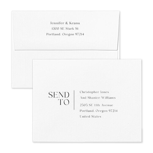 Modern Arch Photo Thank You Card Envelopes Slate White Both Recipient and Return Addresses Signature Standard
