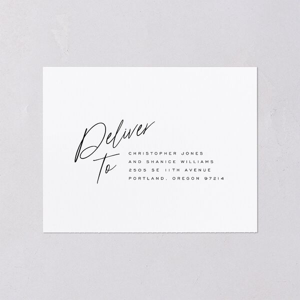 You Are Mine All-in-One Wedding Invitations Pure White Signature Light Both Recipient and Return Addresses No