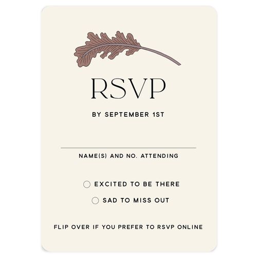 Climbing Leaves Wedding Response Cards Copper Signature Rounded