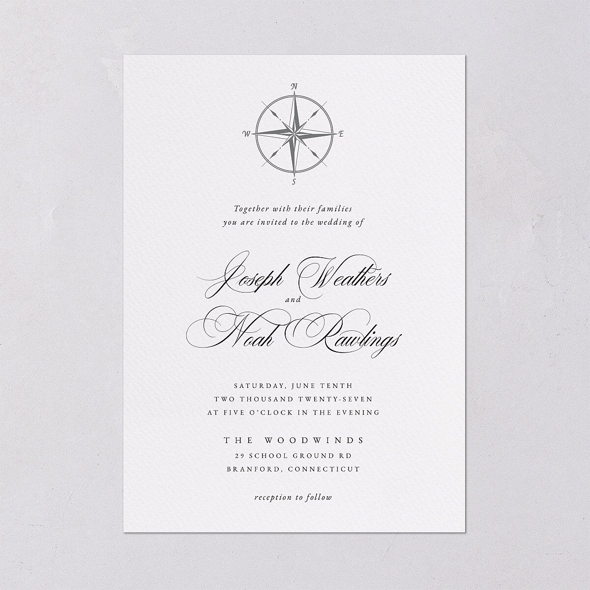 Formal Nautical Wedding Invitations Midnight Signature Blank No Standard