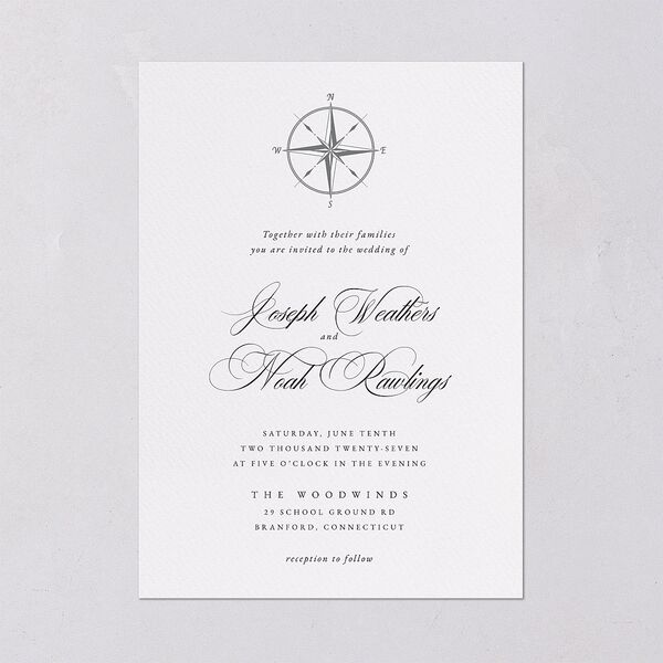 Formal Nautical Wedding Invitations Midnight Signature Blank No Standard