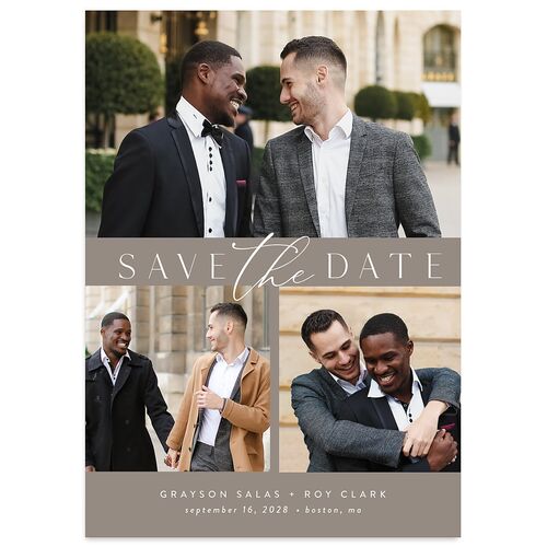 Elegant Grid Wedding Invitations Shadow Gray Signature Blank