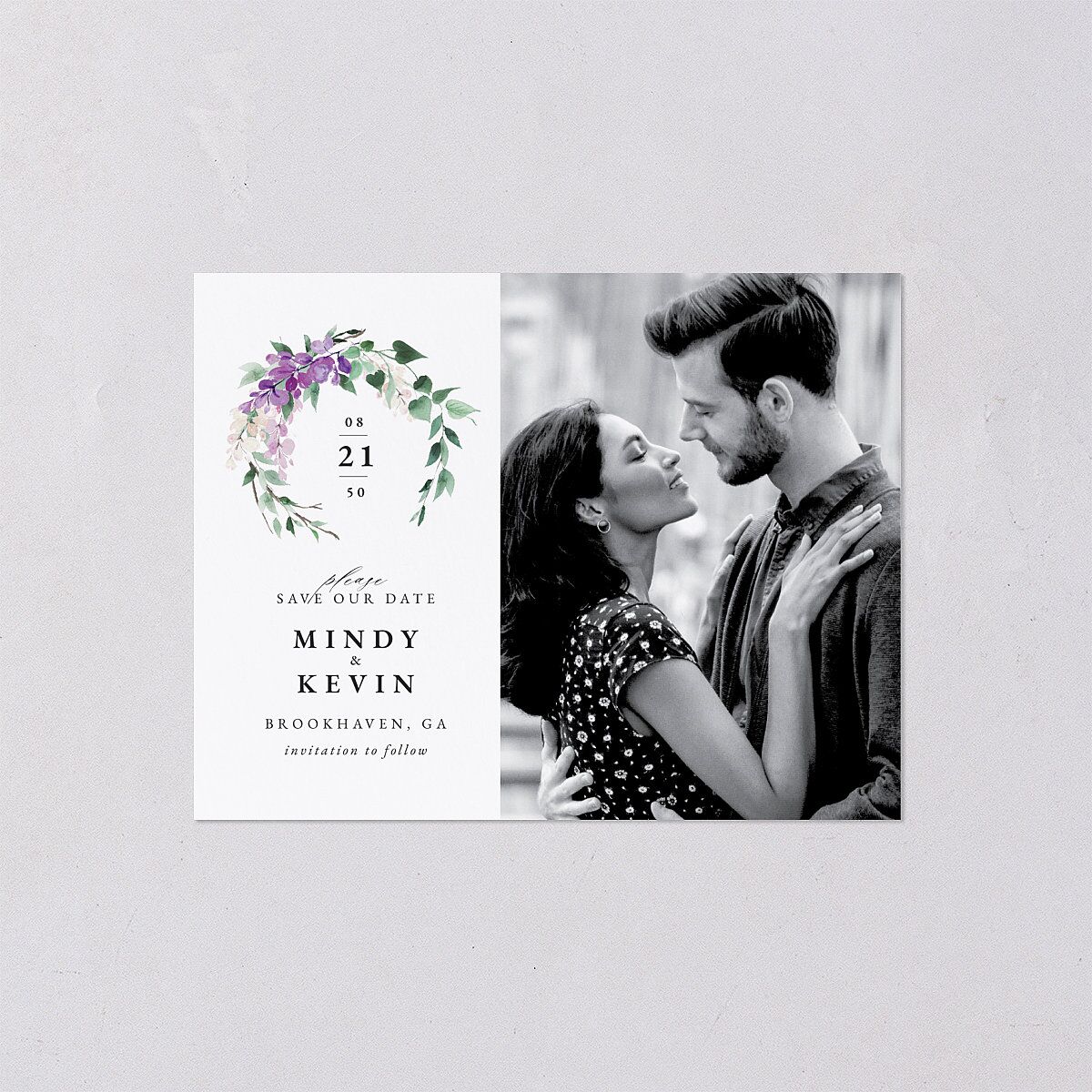 Romantic Wisteria Save the Date Petite Cards — view 2