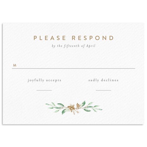 Watercolor Crest Wedding Response Cards Mocha Signature Standard