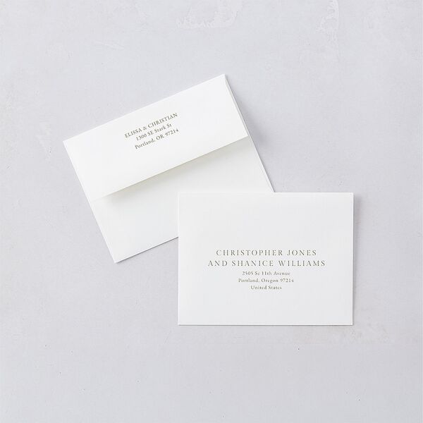 Elegant Images Save the Date Magnet Envelopes White Pure White Both Recipient and Return Addresses Signature Standard