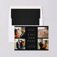 Surround Save The Date Cards Charcoal Signature smooth Blank No Standard