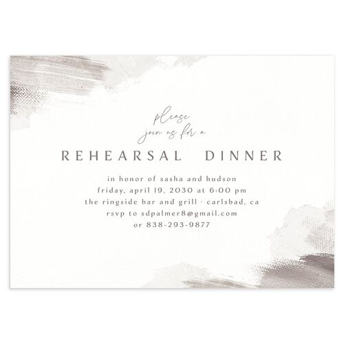 Minimal Brush Rehearsal Dinner Invitations Pebble Signature Blank Standard