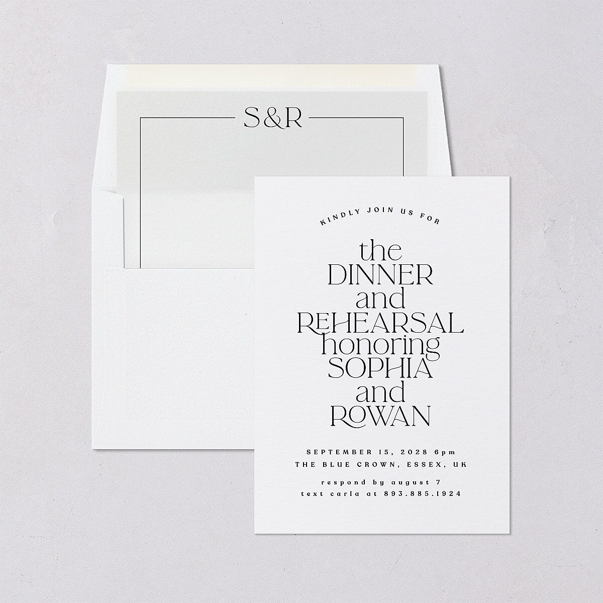 Classic Stack Rehearsal Dinner Invitations Pure White Signature Blank