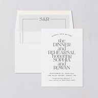 Classic Stack Rehearsal Dinner Invitations Pure White Signature Blank