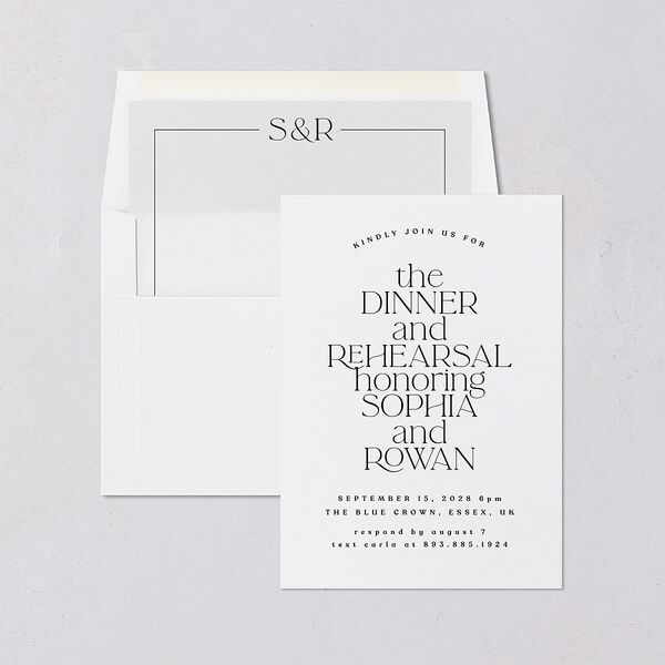 Classic Stack Rehearsal Dinner Invitations Pure White Signature Blank