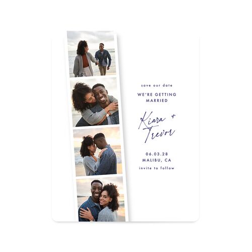 Modern Photobooth Photo Strip Save The Date Magnets Maritime Magnet Paper
