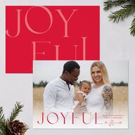 Simple Joys Holiday Cards True Red Signature Blank Landscape Standard