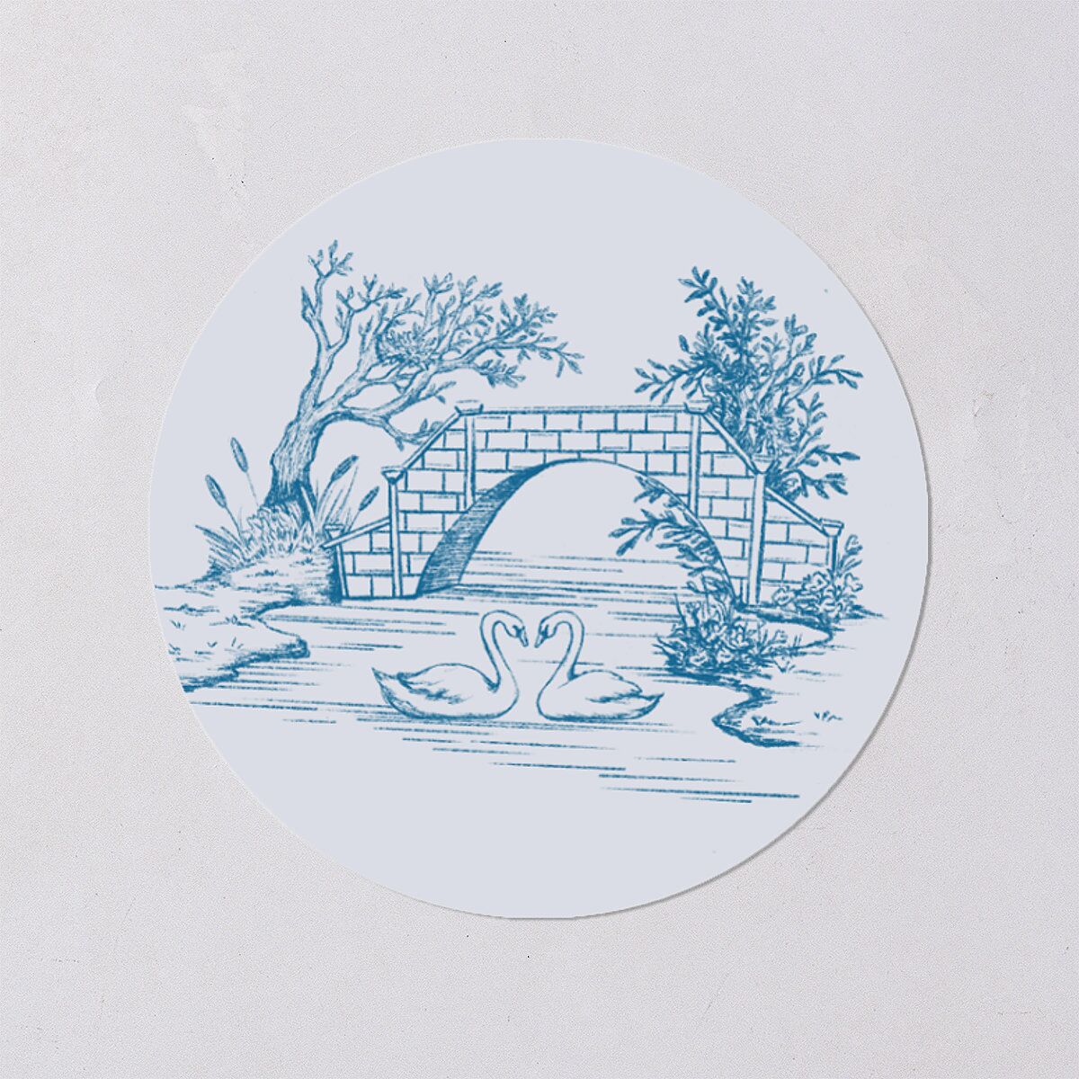 Elegant Antique Toile Frame Wedding Stickers by Bridgerton — view 1