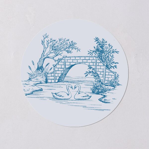 Elegant Antique Toile Frame Wedding Stickers by Bridgerton Cruise