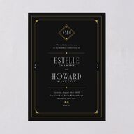 Old Hollywood Glam Wedding Invitations Charcoal Signature Blank No Standard