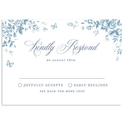 Elegant Rose Crest Wedding Response Cards Sapphire Signature Square