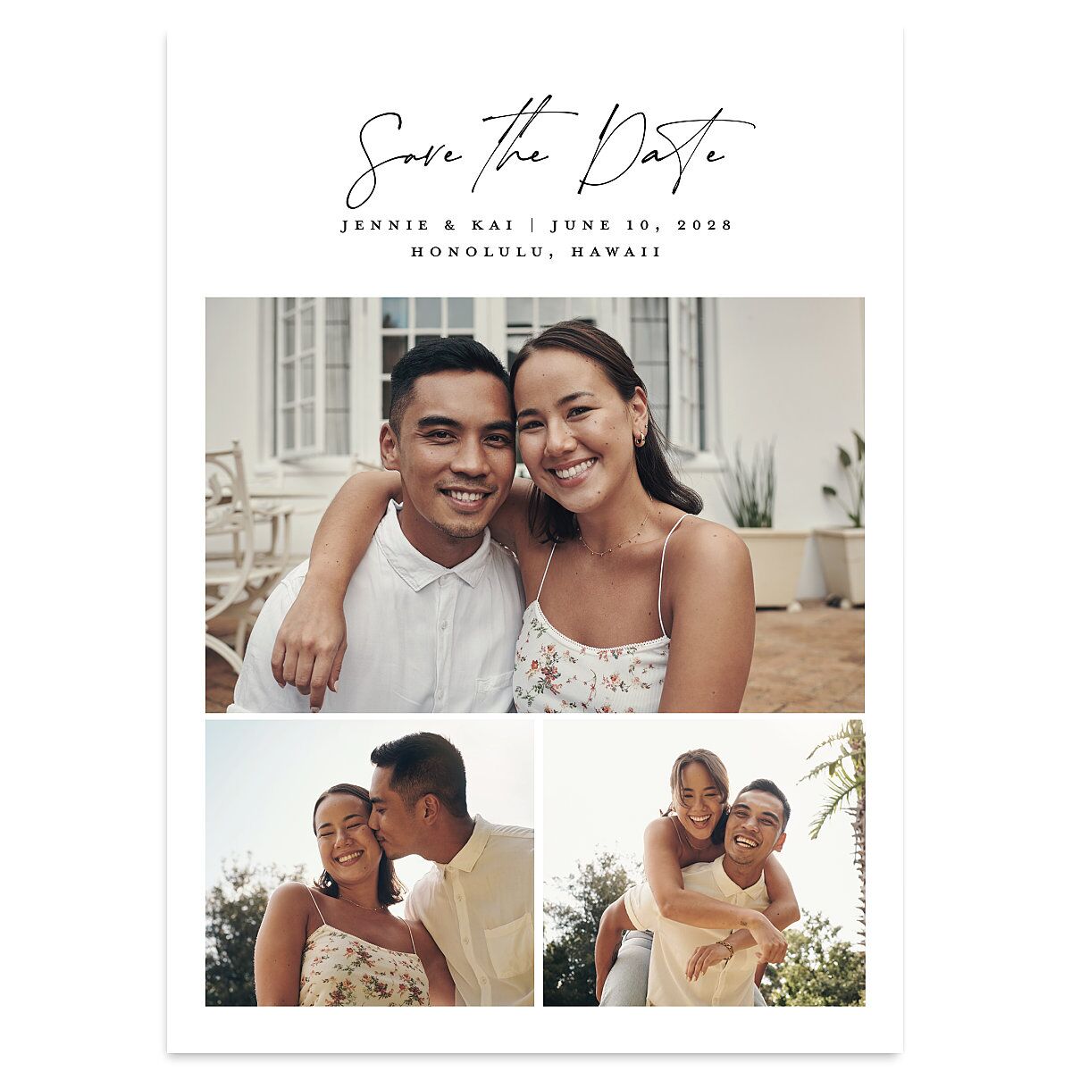 Simple Pampas Save the Date Cards