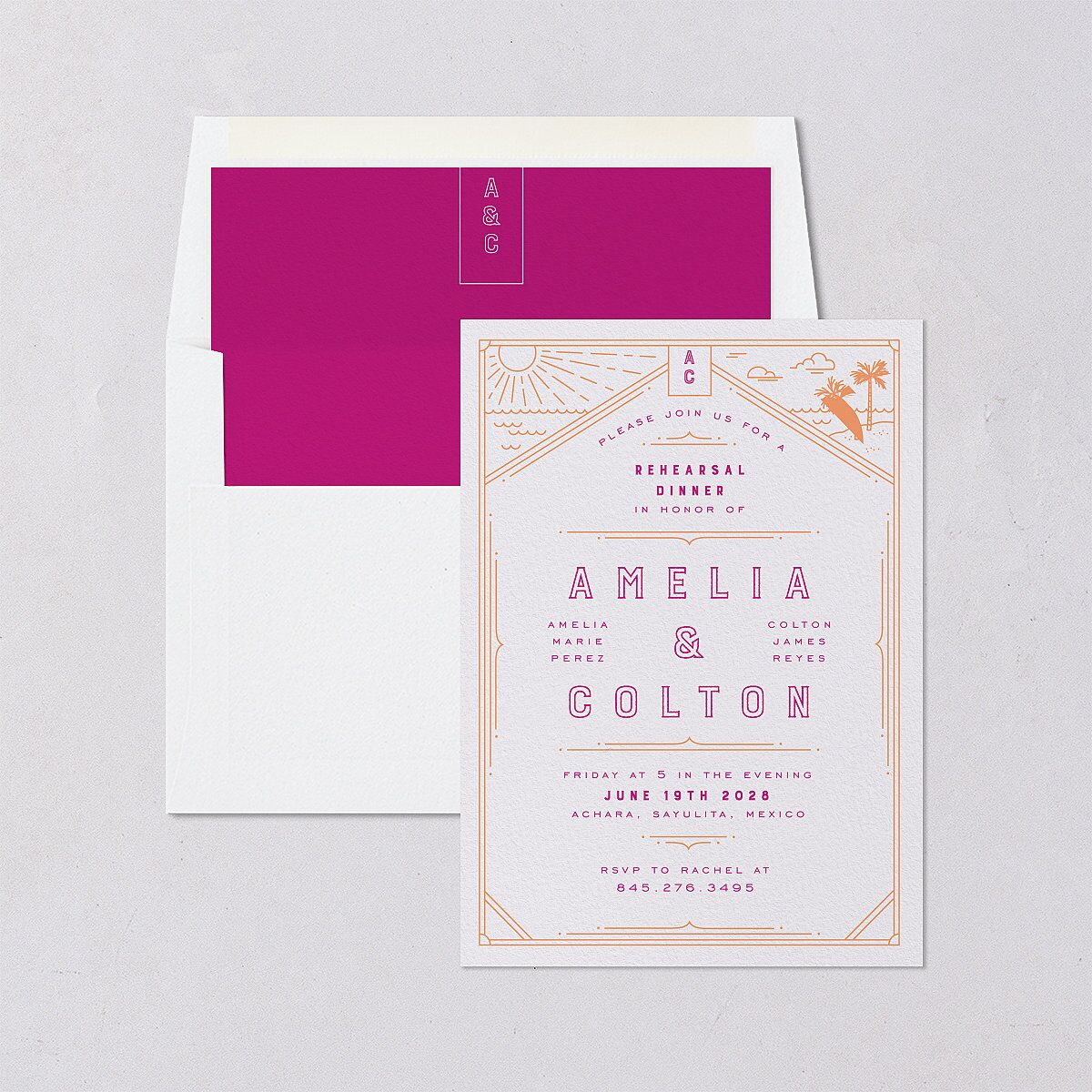 Iconic Beach Rehearsal Dinner Invitations — view 4
