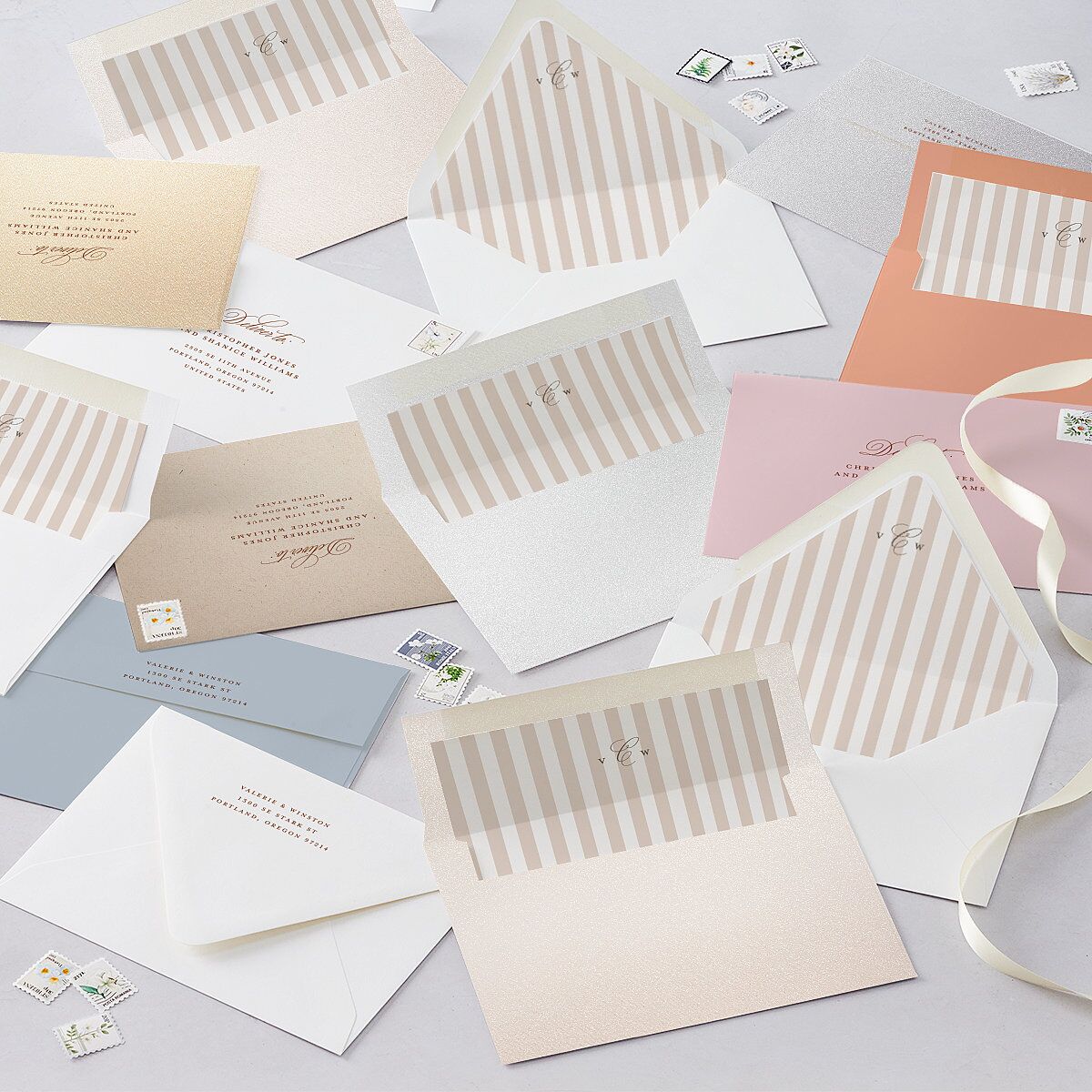 Elegant Eclectic Wedding Invitations Walnut Signature Blank No Ticket