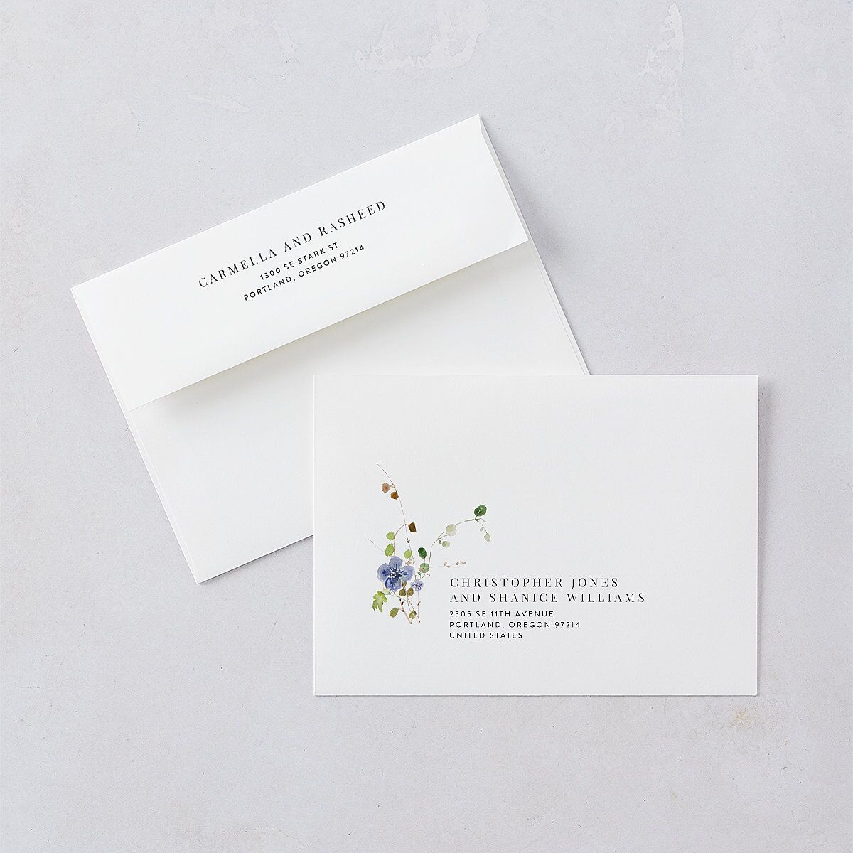 Delicate Wildflower Wedding Invitations Pure White Signature Blank No Standard