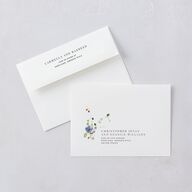 Delicate Wildflower Wedding Invitations Pure White Signature Blank No Standard