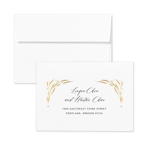 Chinese Phoenix Fenghuang Response Card Envelopes Terracotta Almond Return Address Signature Standard