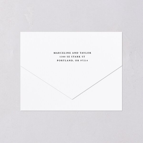 Classic Champagne with Bows All-in-One Wedding Invitations Pure White Signature Light Both Recipient and Return Addresses No