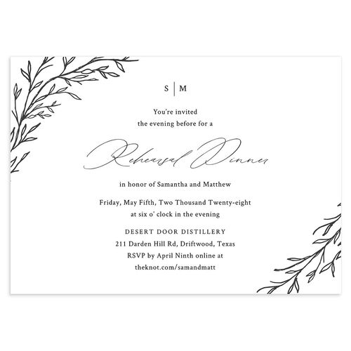 Rustic Branches Rehearsal Dinner Invitations Charcoal Signature Blank Standard