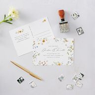 Dainty Wildflowers Save the Date Postcards Sunflower