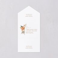 Bohemian Bouquet Foil All-in-One Wedding Invitations Peach Fuzz Signature Light Both Recipient and Return Addresses No