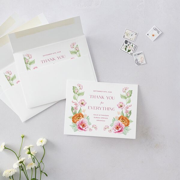Whimsical Maximalist Floral Thank You Cards Mulberry