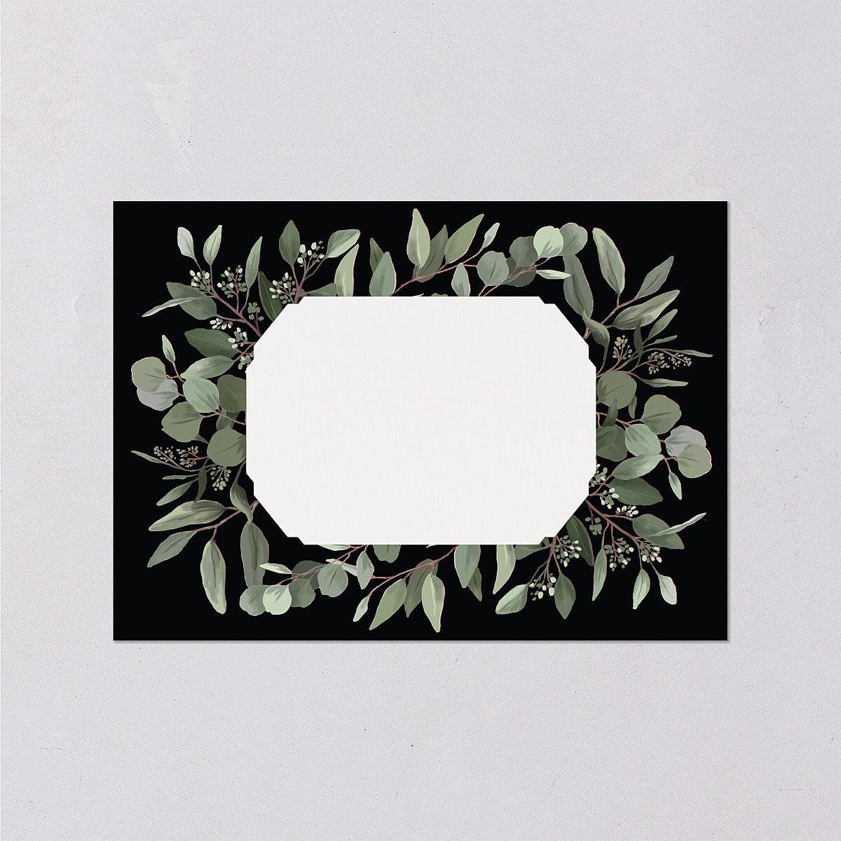 Eucalyptus Frame Wedding Enclosure Cards Pure White Signature Standard