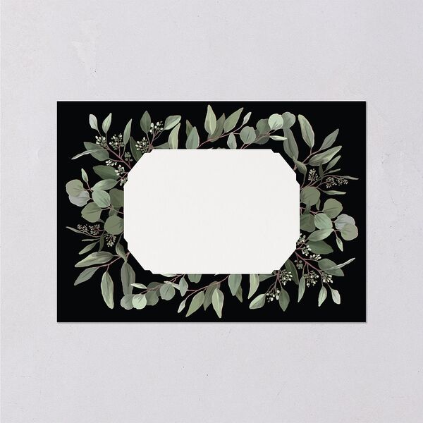 Eucalyptus Frame Wedding Enclosure Cards Pure White Signature Standard