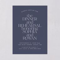 Classic Stack Rehearsal Dinner Invitations Midnight Navy Signature Blank Standard