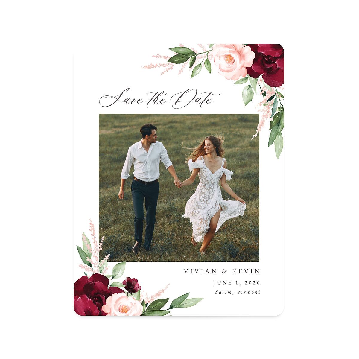 Beloved Floral Save The Date Magnets