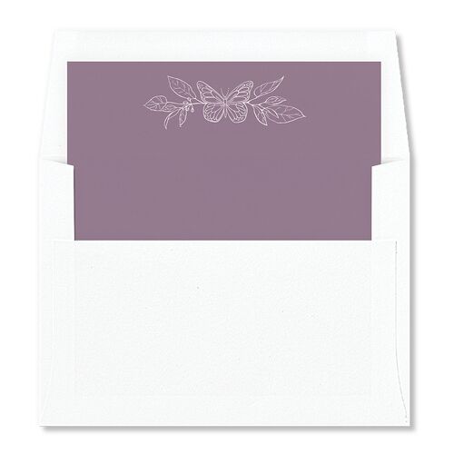 Butterfly Botanical Foil Envelope Liners Lilac Standard