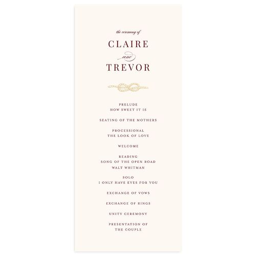 Elegant Lighthouse Foil Wedding Programs Gold Maroon Signature