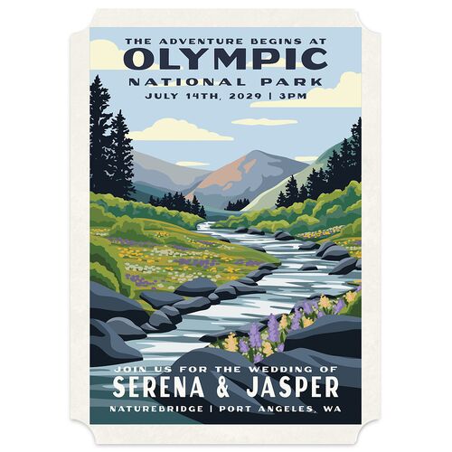 Mountain Park Poster Wedding Invitations Meadow Signature Blank No Ticket