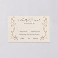 Vintage Regency Monogram Frame Foil All-in-One Wedding Invitations Champagne Signature Light Both Recipient and Return Addresses No