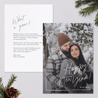 Script Arch Holiday Card Holiday Cards Pure White Signature Blank Standard Portrait